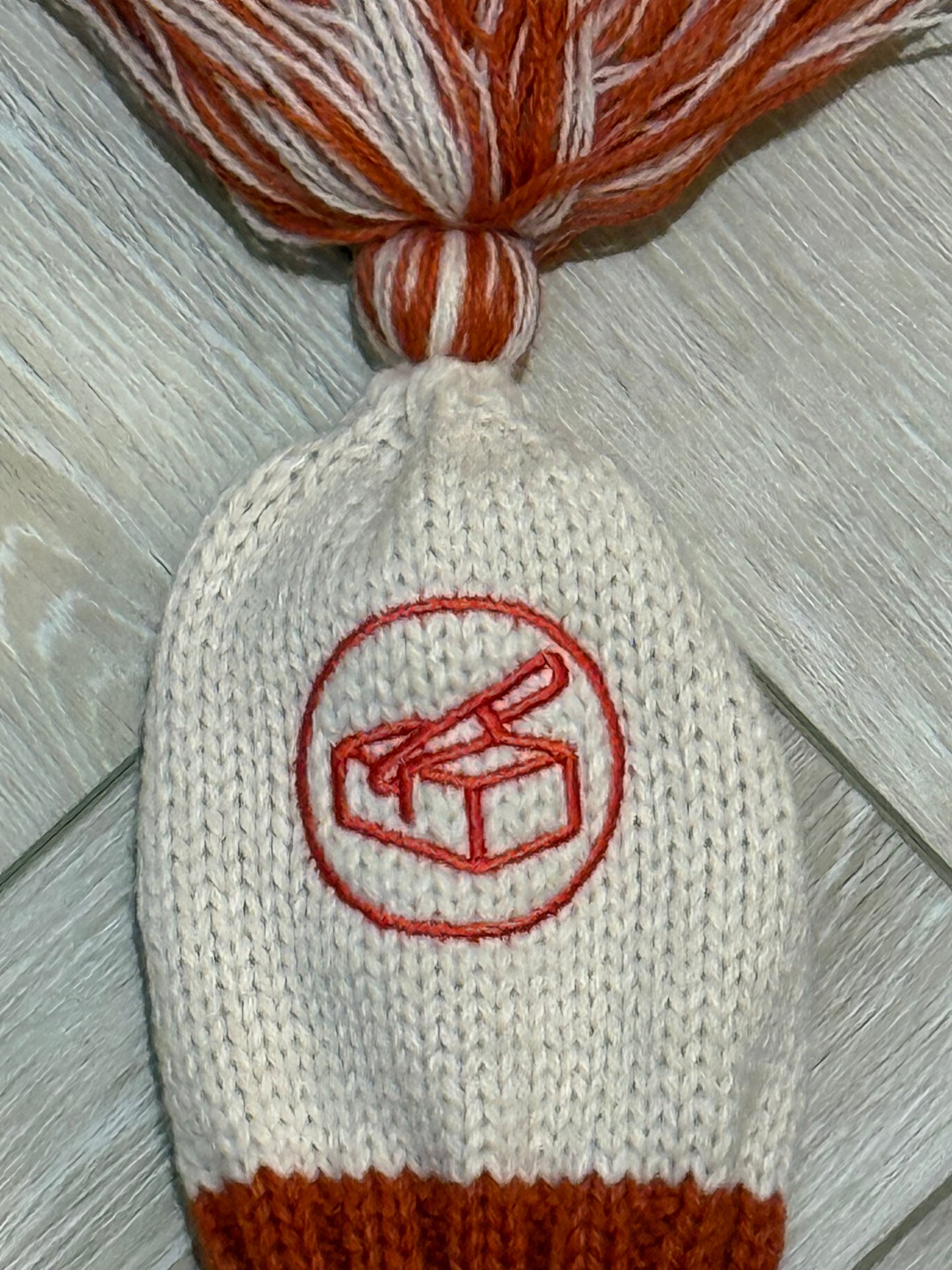 Premium Knit Head Cover - Rust Orange and Oatmeal