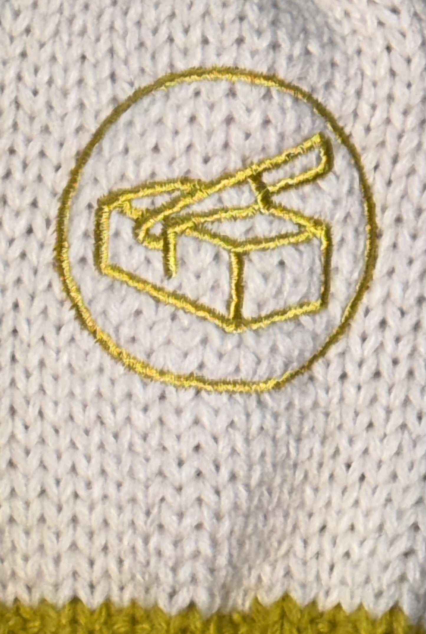 Premium Knit Head Cover - Yellow and Oatmeal