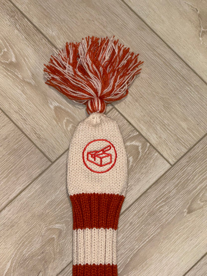 Premium Knit Head Cover - Rust Orange and Oatmeal