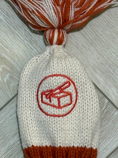 Premium Knit Head Cover - Rust Orange and Oatmeal