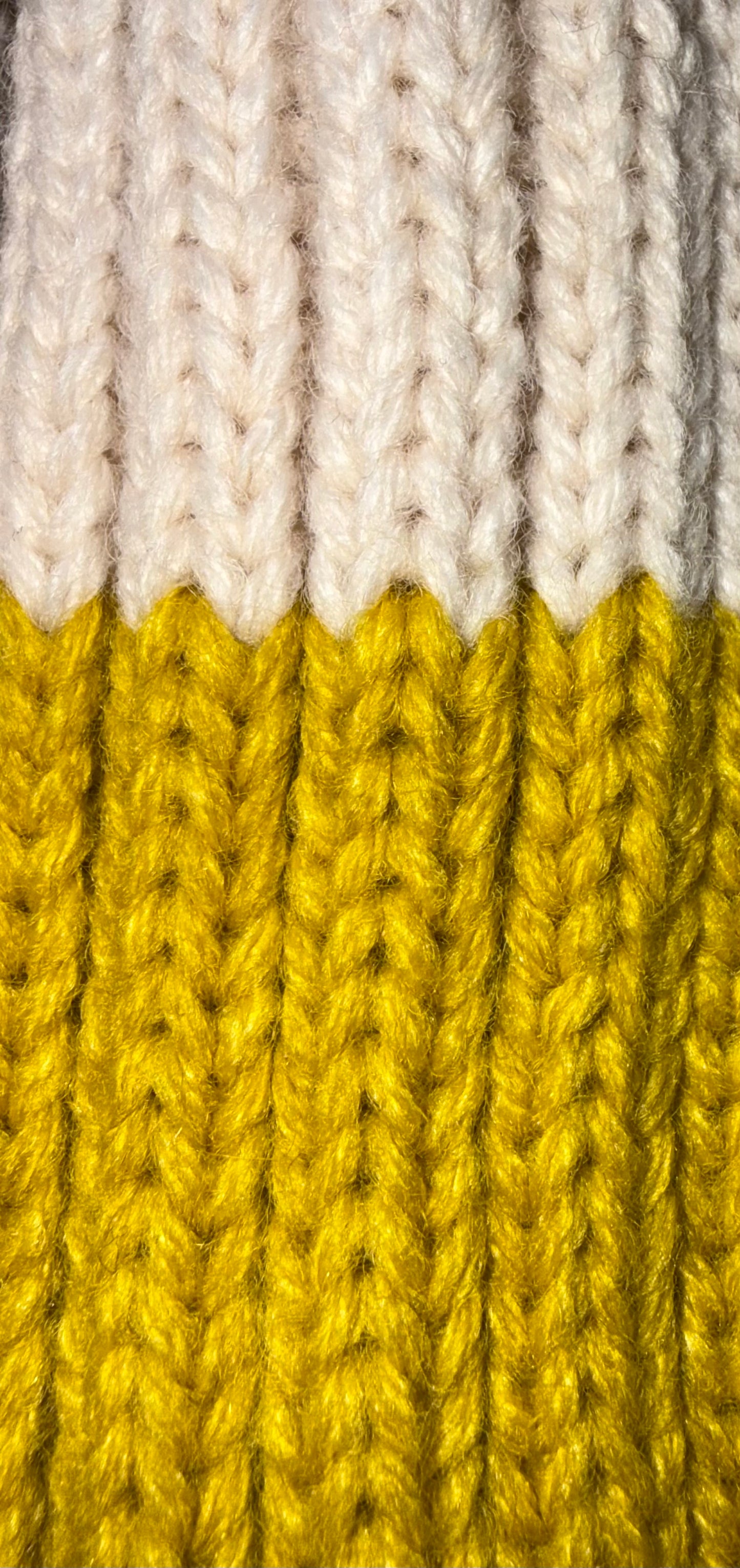 Premium Knit Head Cover - Yellow and Oatmeal