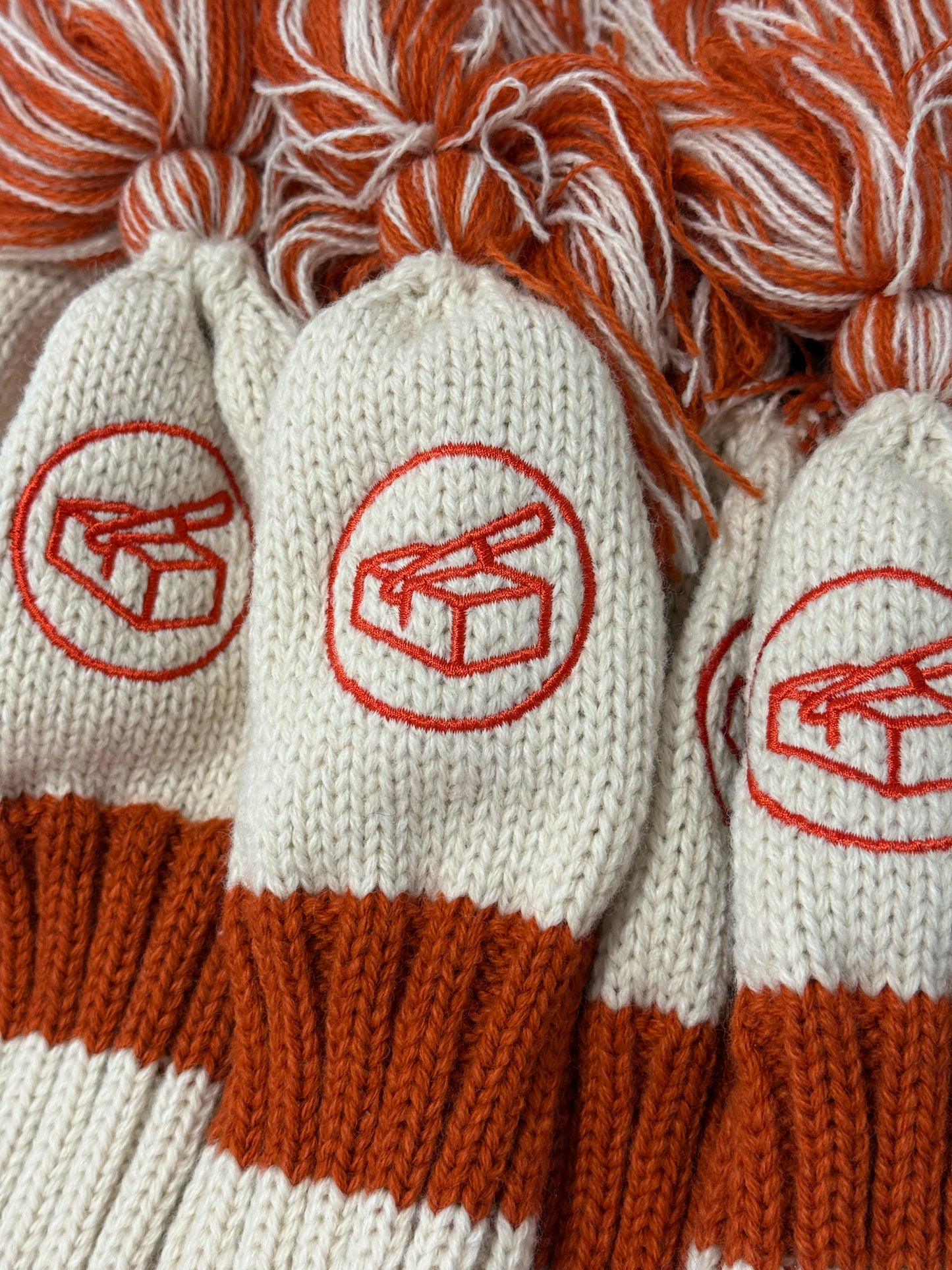 Premium Knit Head Cover - Rust Orange and Oatmeal