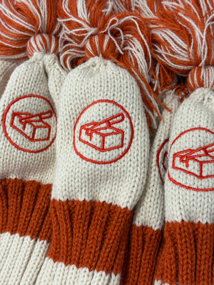 Premium Knit Head Cover - Rust Orange and Oatmeal